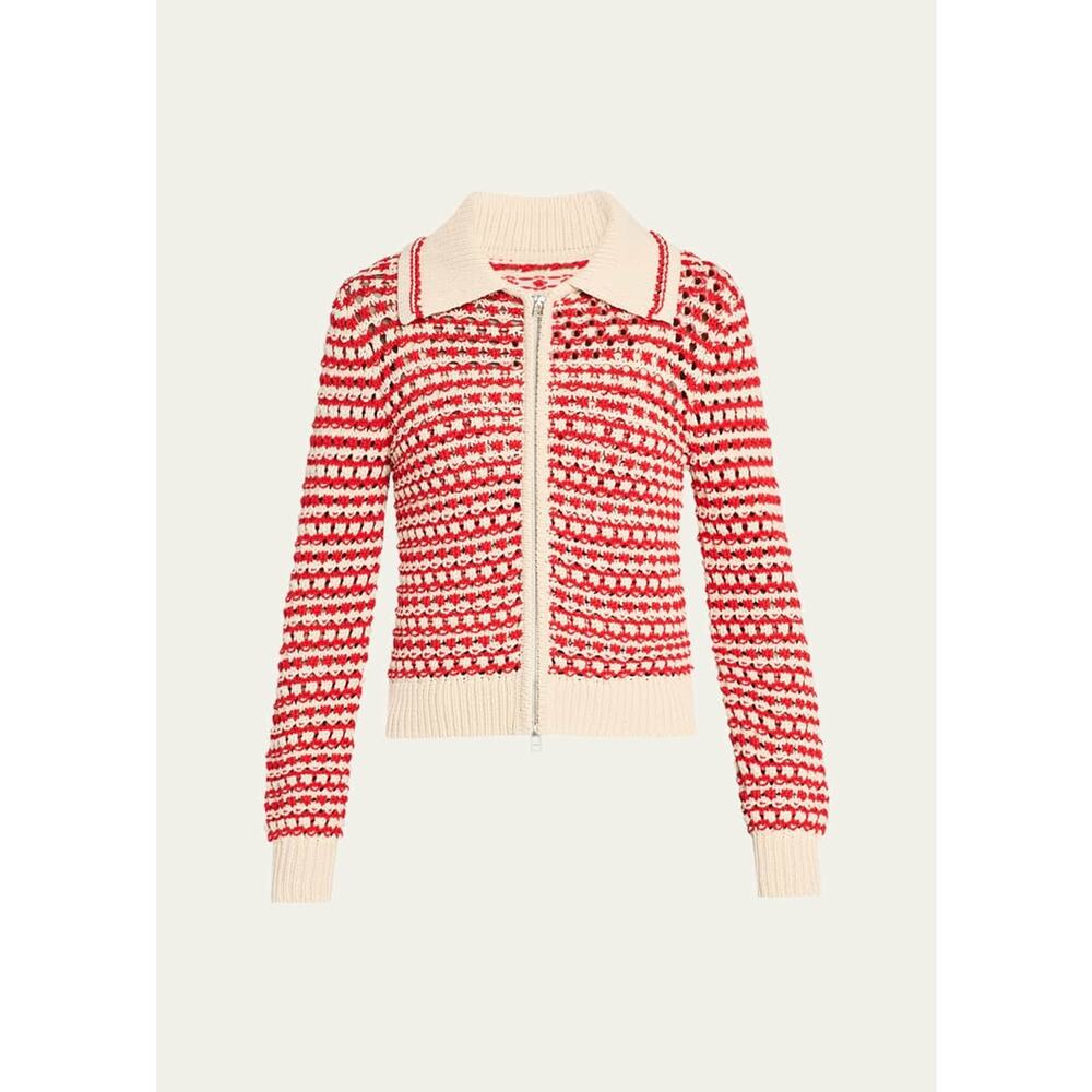 Guest In Residence Kirby Crochet Jacket - M - Bright Red